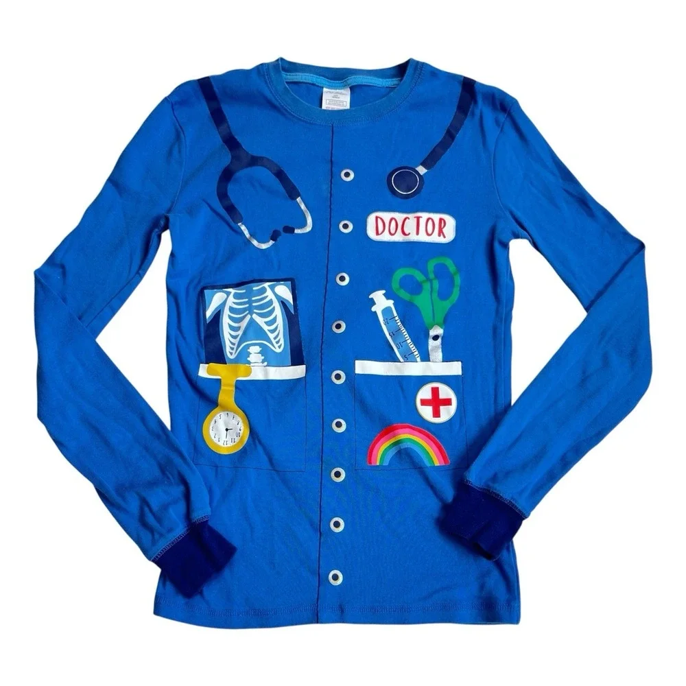 Mini Boden Doctor Trompe‎ L'Oeil PJ Top 14Y